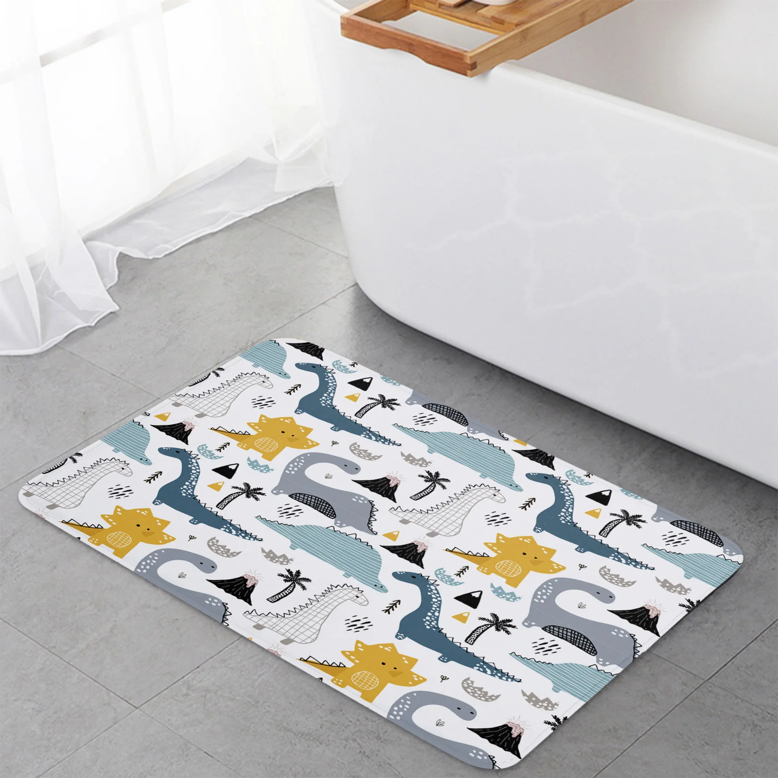 Милый мультяшный динозавр кавайный напольный коврик для входной двери гостиной