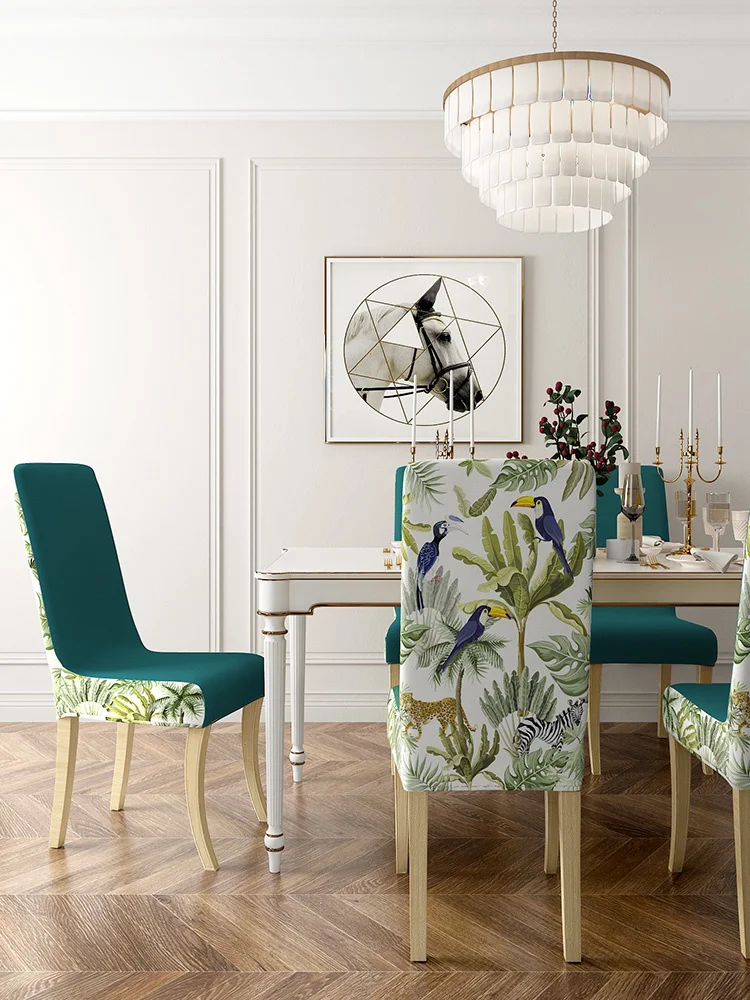 

American garden dining table chair cover summer universal elastic seat cover thickened European stool cover household chair