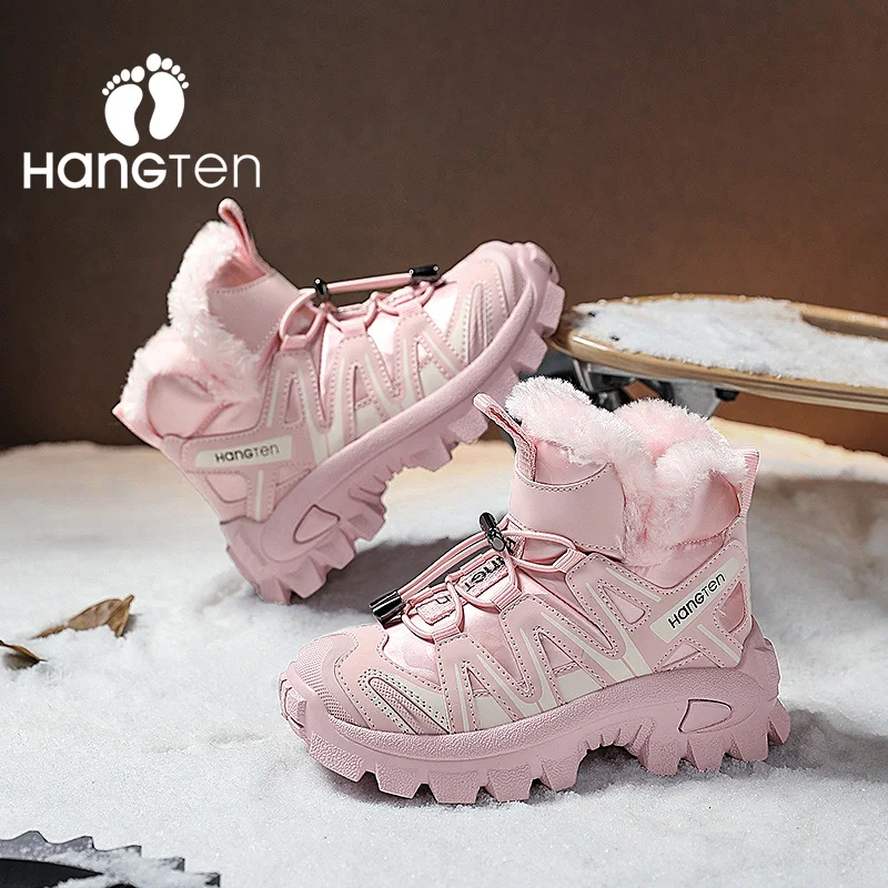 HanGTen новые зимние ботинки для девочек удобные толстые теплые детские