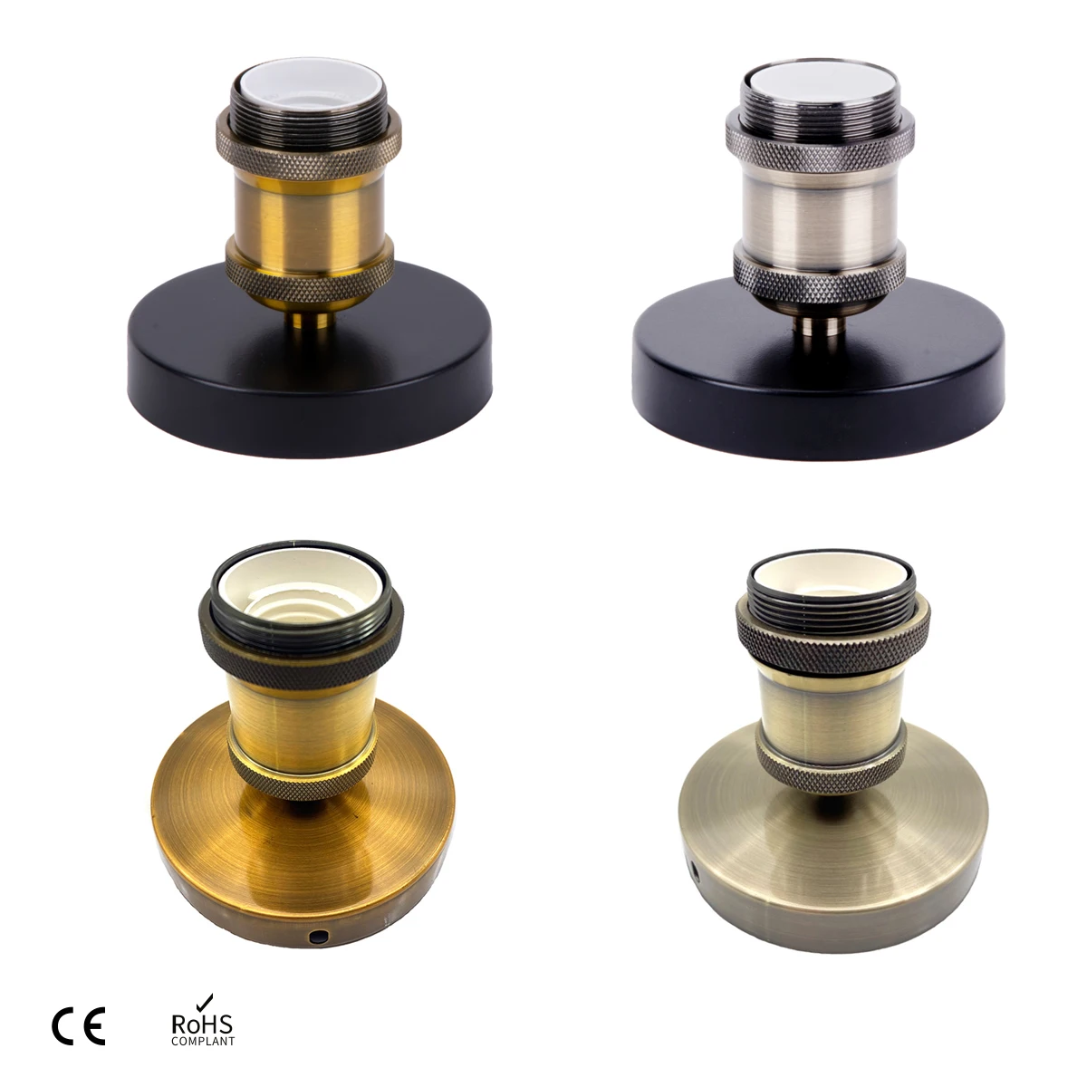 

5 COLORS Lamp Base E26 E27 Electroplating Vintage Retro Antique Edison Ceiling Screw Light Lamp Bulb Socket Holder