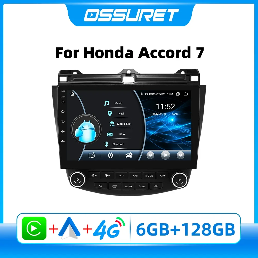 Мультимедийный автомобильный радиоприемник Android для Honda Accord 7 2003-2007 Carplay Wifi GPS