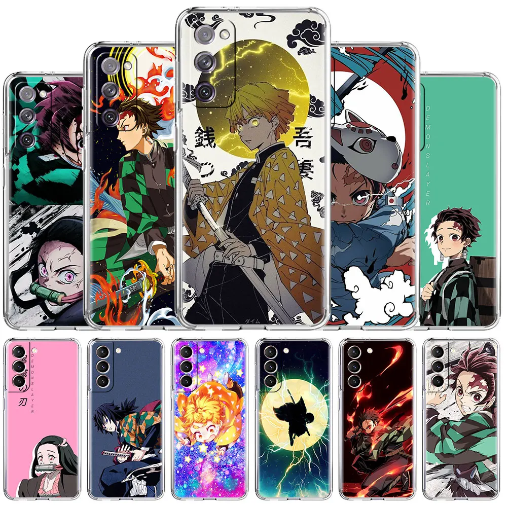 

Clear Case For Samsung Galaxy S22 S20 FE S21 S10 S9 Plus Note 20 Ultra 10 Lite Transparent Phone Shell Demon Slayer Anime
