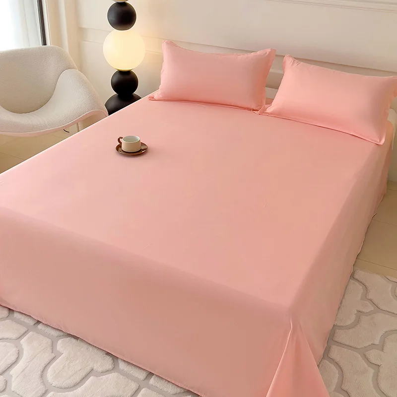 Женская розовая плоская простыня однотонная верхняя удобные прочные постельные