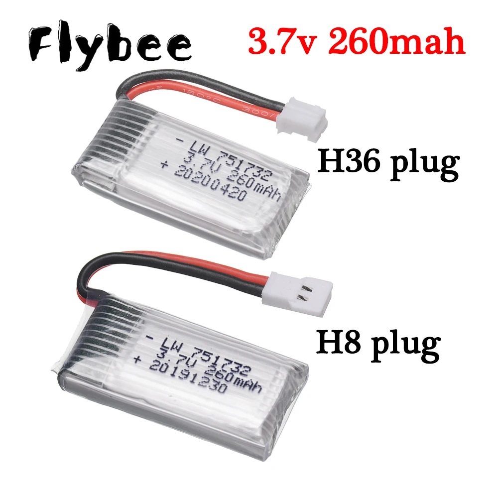 Литий-полимерный аккумулятор 3,7 в 260 мАч для H36 Eachine E010 E011 E012 E013 RC Quadcopter 3,7 в Dorne аккумулятор для H8 H48 Mini H8 RC вертолет