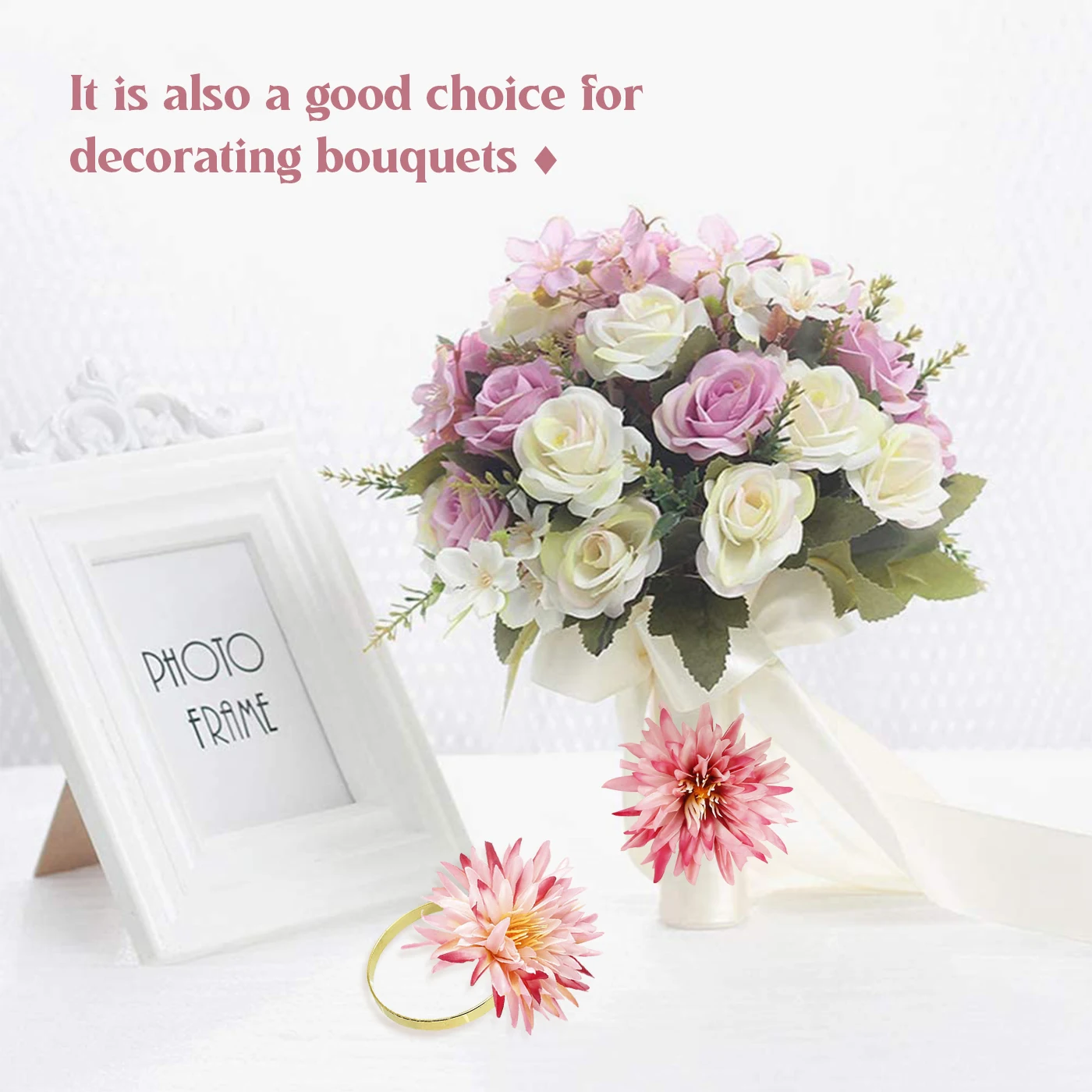 Набор колец для салфеток с искусственными цветами набор из 4 держателей ручной