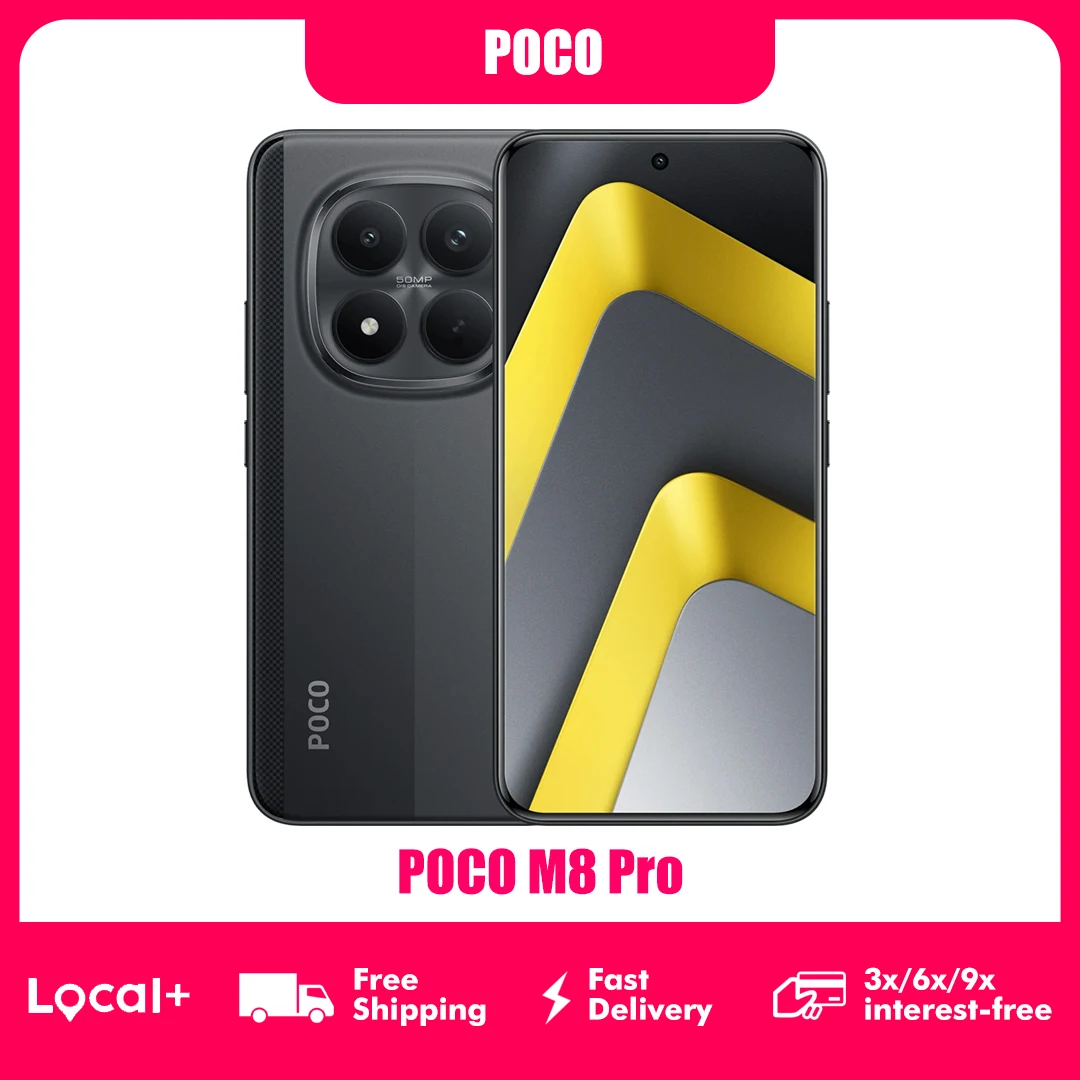 POCO M8 Pro 5G 8GB 256GB 12GB 512GB NFC 100W Charging 6500mAh Battery 50MP Camera Smartphone