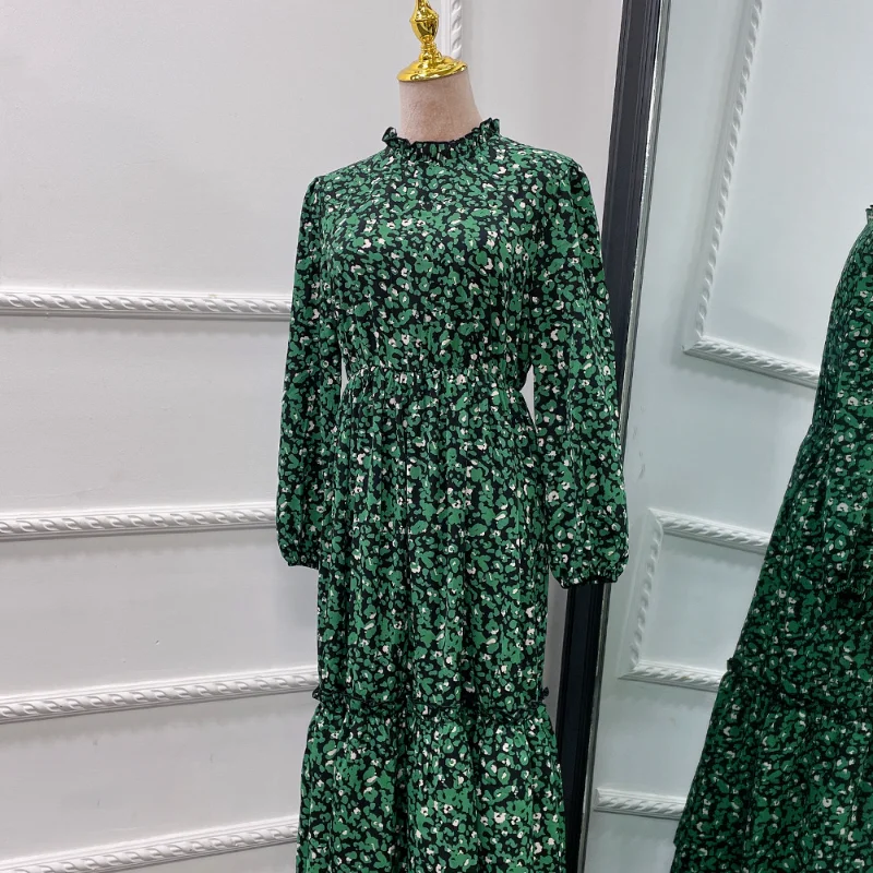 Muslim Women Dress Kaftan Robe Femme Vestidos Longue Abaya Dubai Turkey Islam Floral Print Long Modest Dress for Women Abayas