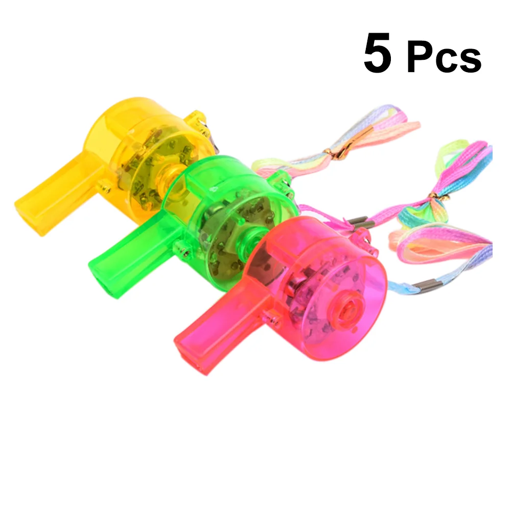 

5pcs Flashing Whistle Fun Glow in the Dark Light Up Whistle for Concert Party Nightclub Rave