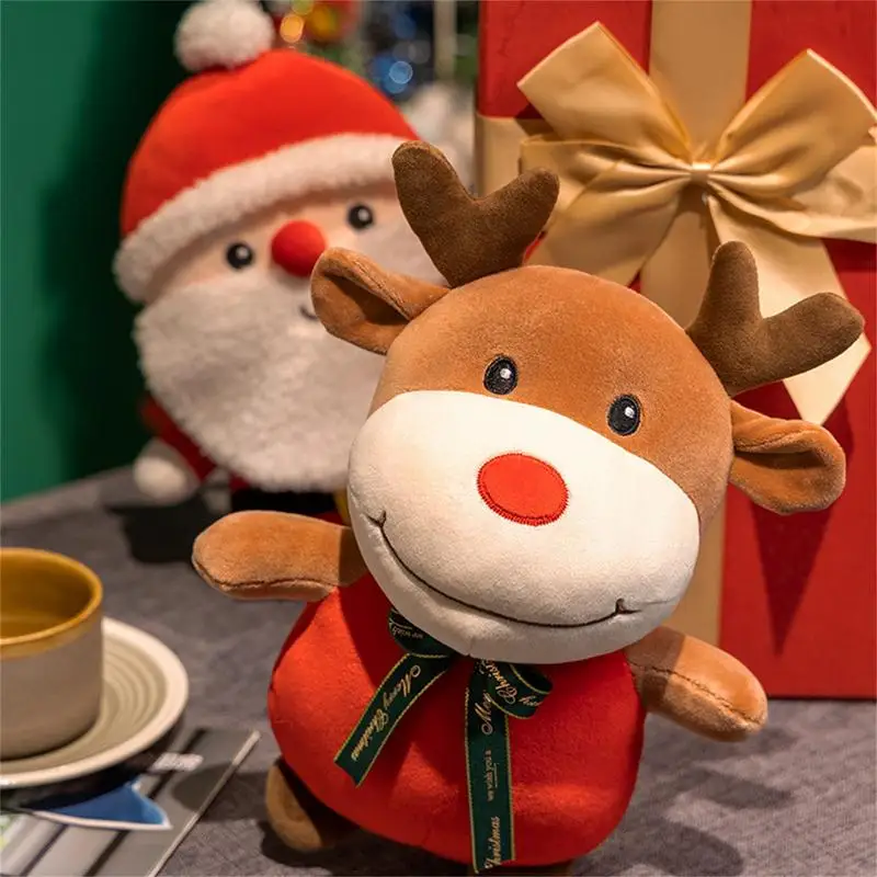 

Забавные рождественские плюшевые игрушки Санта-Клаус Лось набивные праздничные куклы Рождественские подарки для детей декор для девочек