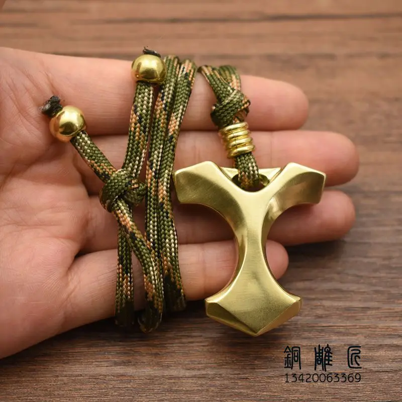 

Медная модель, винтажный медный брелок для ключей, медный инструмент для самообороны, брелок для ключей EDC из меди