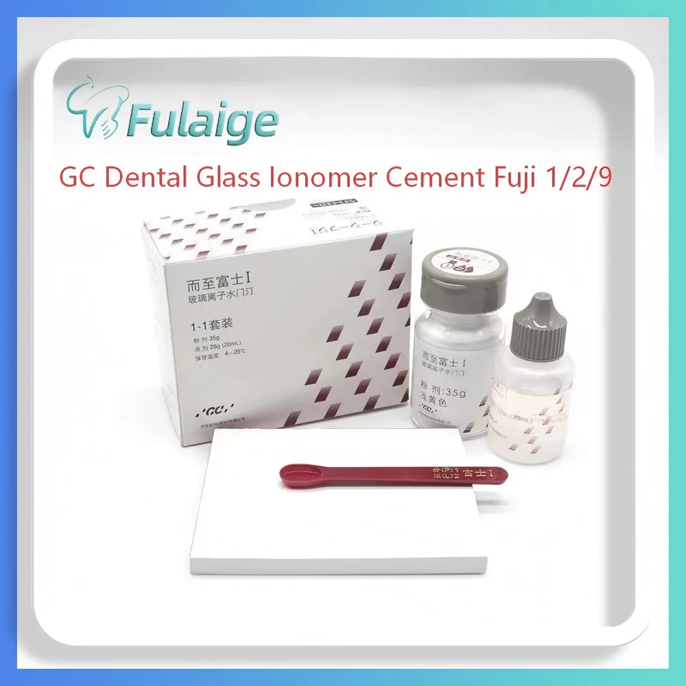 Фото Стоматологический стеклоиономерный цемент GC Fuji 1/2/9, стеклоиономерный фиксирующий фторидный адгезив, материал для реставрации зубов и приклеивания виниров №1