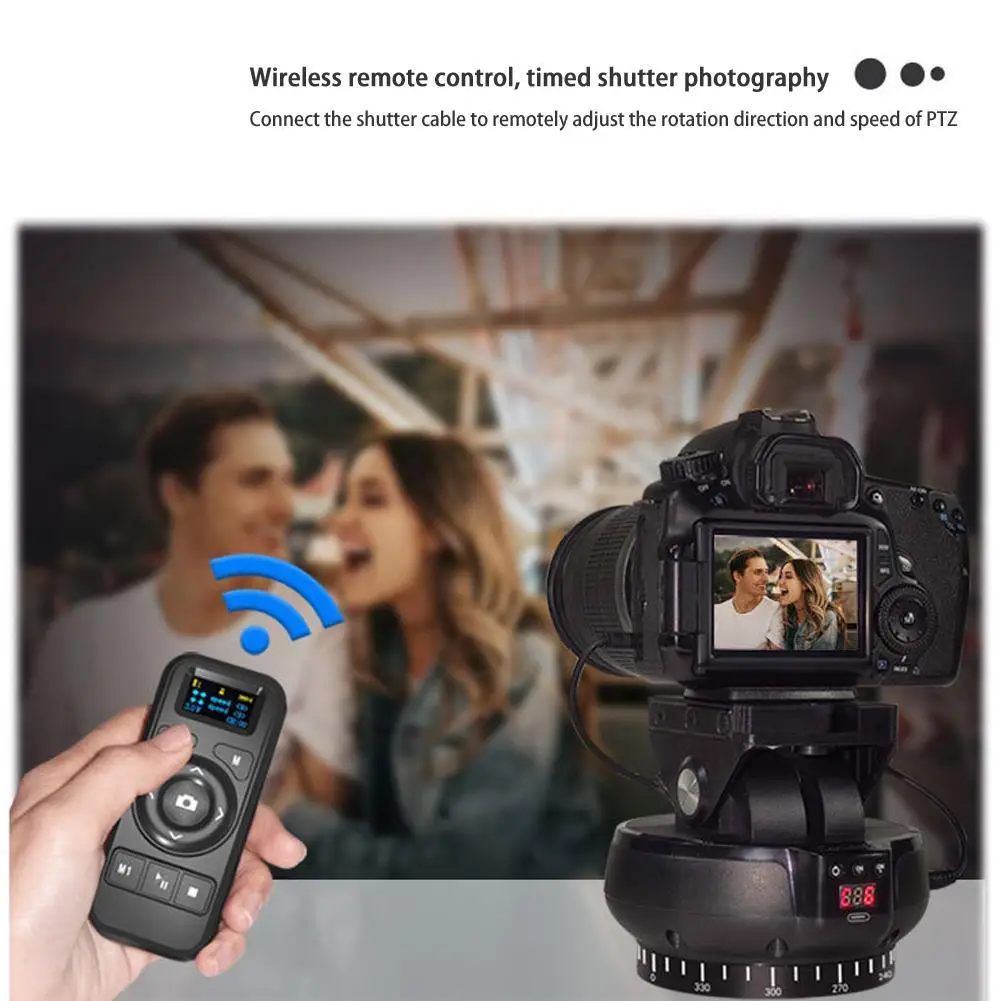 

YT-1200 Electric PTZ 360 ° Rotation Panoramic Remote Self-control SLR Camera Wireless Phone Stabilizer Vlog Live Holder