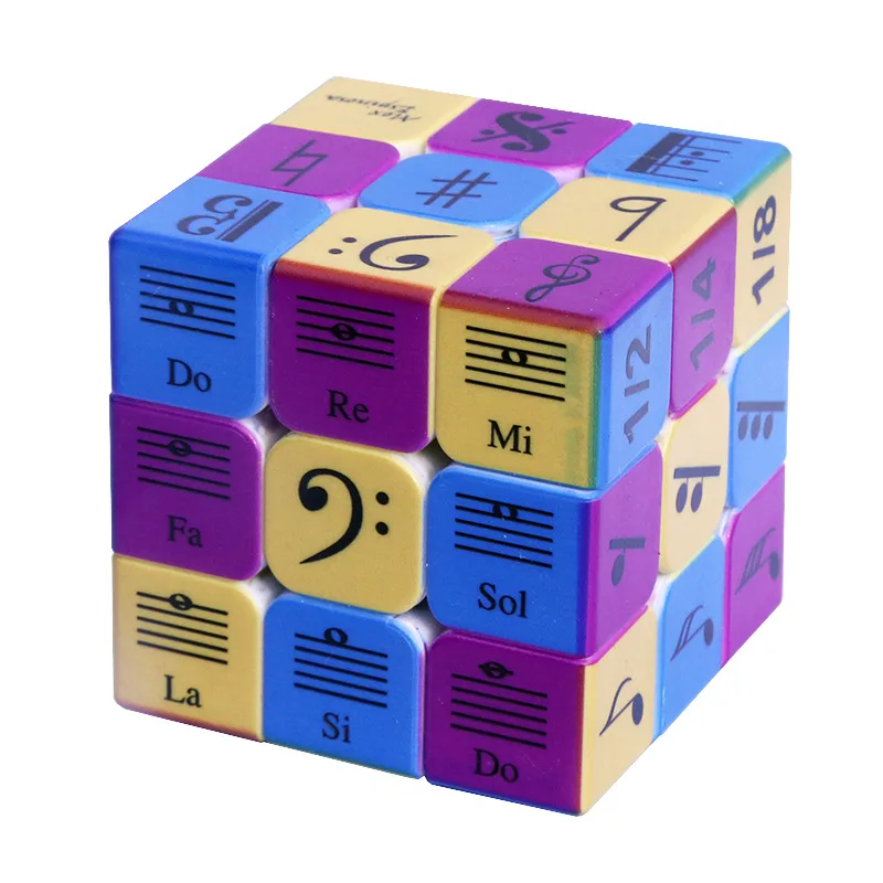 

Kwabami Music Notes 3x3x3 Magnetic Magic Speed Cube Pyramid Cube Smoothly Puzzle Cube Collection for Kids Teens Adults
