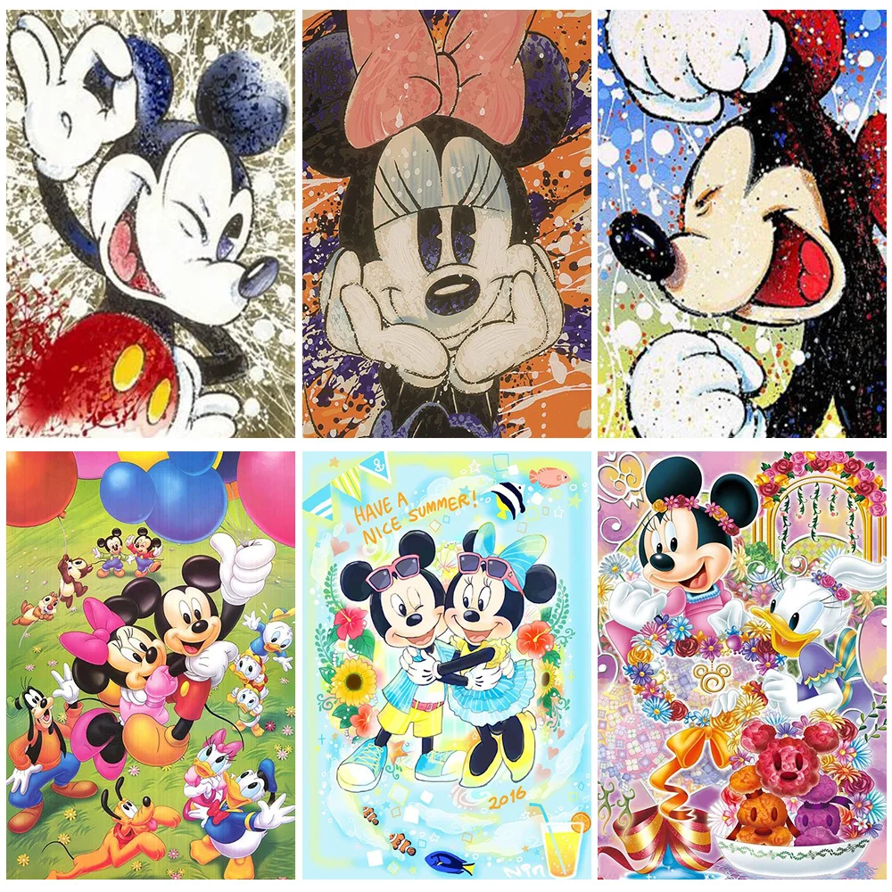 

DIY 5D Diamond Painting Cross Stitch Disney Minnie Picture Diamond Embroidery Mickey Mouse Rhinestone Mosaic Home Decor Gift