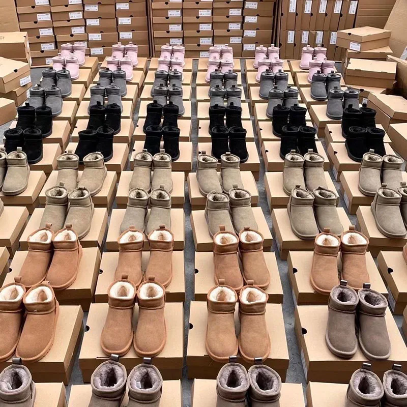 Women Classic Ultra Mini boots Winter Snow Boot New Suede Fur Chelsea Ankle Boots Flats Platform Ladies Shoes Botas