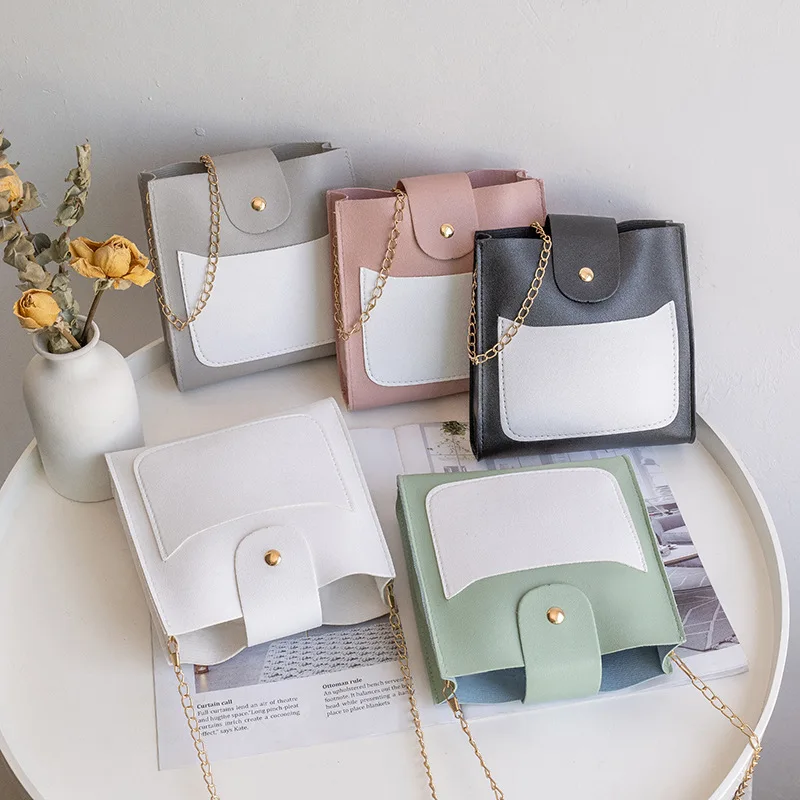 

Mobile Phone Bag Mini Color Matching Single Shoulder ChainBag Minimalist Style