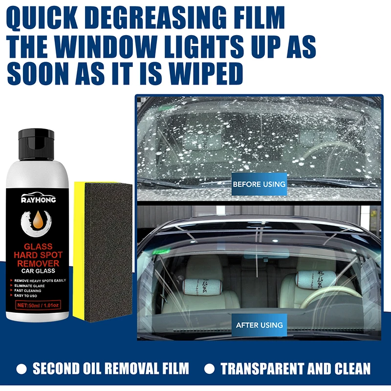 

50g Car Glass Oil Cream Film Removing Paste Auto Glass Film Coating Agent Waterproof Rainproof Anti-Fog Cleaner Auto Windshield