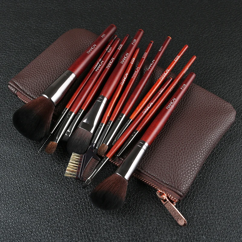 

RANCAI 12pcs Powder Foundation Blusher Lip Eyeliner Eyelash Eyeshadow Eyebrow Brush&amp Comb Beauty Kit Makeup Brushes Set