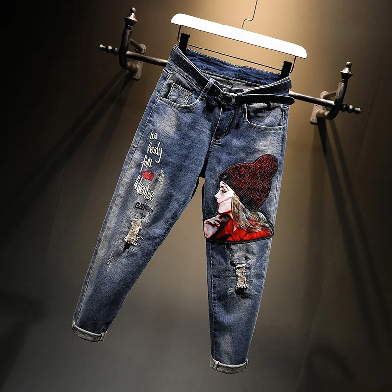 Женские шаровары с вышивкой и блестками новинка сезона осень-зима 2022 женские