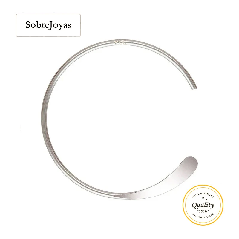 Бесконечный кованый конечный ушной провод стерлинговое серебро 925 пробы 18/26 мм