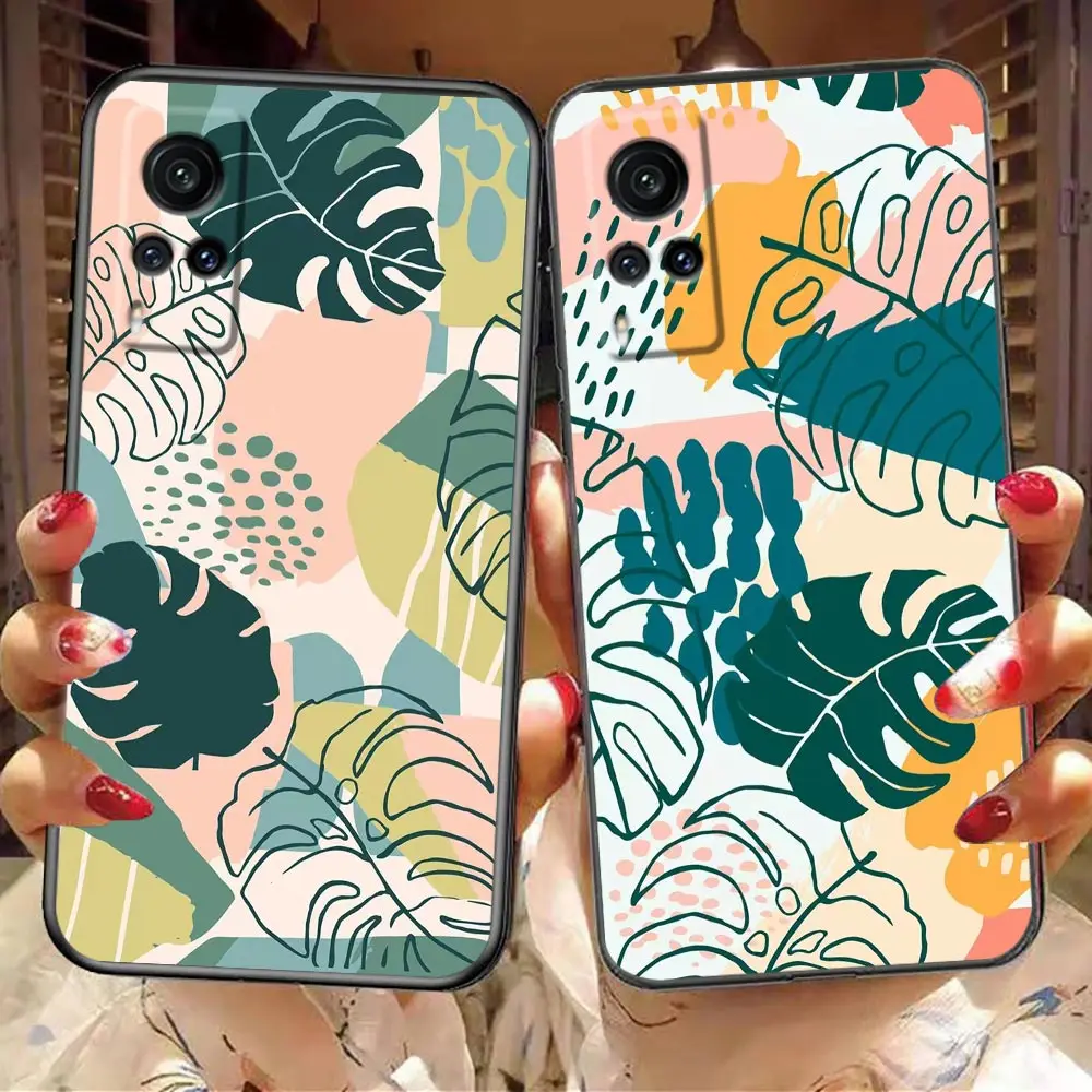 

Banana Leaf Flower Funda Case For VIVO X90 X80 X70 X50 X27 X23 X20 Plus V27 V25 V23 V23E V21 V21E V20 V19 V17 Pro 5G Case Shell