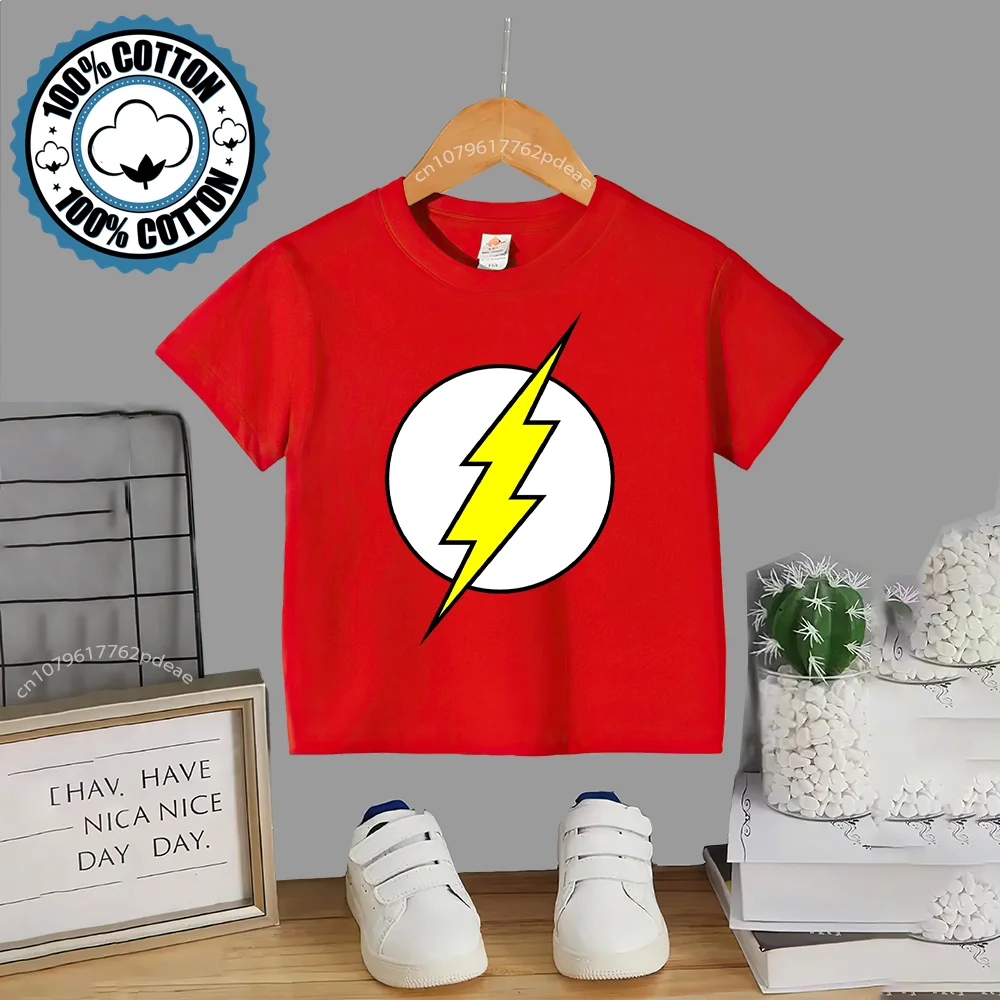 Детский хлопковый джемпер с коротким рукавом принтом