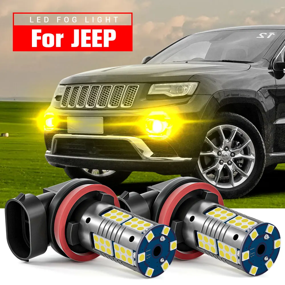 

2pcs LED Fog Light Lamp Blub H8 H11 Canbus Error Free For JEEP Cherokee KL 2014-2019 Compass Grand Cherokee 4 Renegade