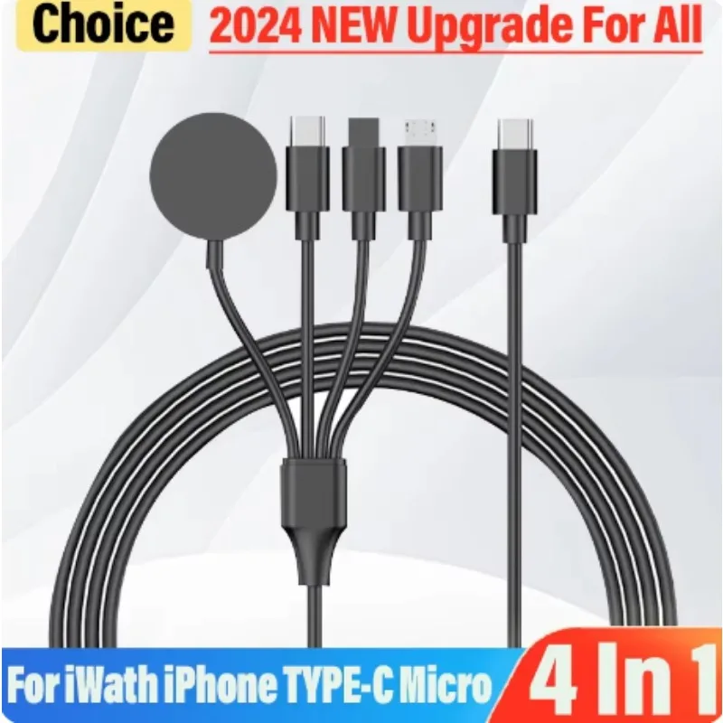 USB-кабель для зарядки/Type-C PD iPhone 14 Android Apple Watch iWatch 1-9 Ultra SE магнитный кабель 4 в 1