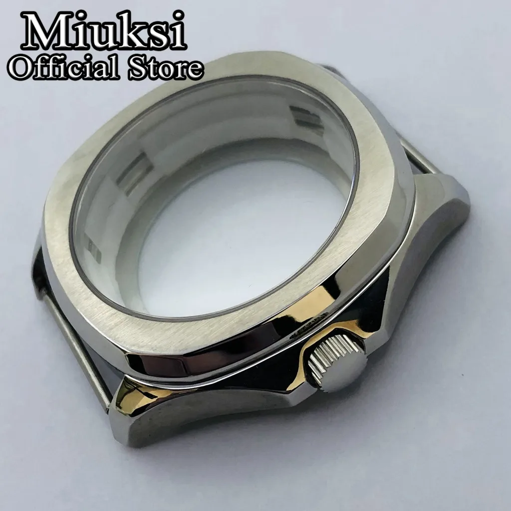 Серебристый стерильный чехол Miuksi 40 мм с сапфировым стеклом подходит для NH35 NH36
