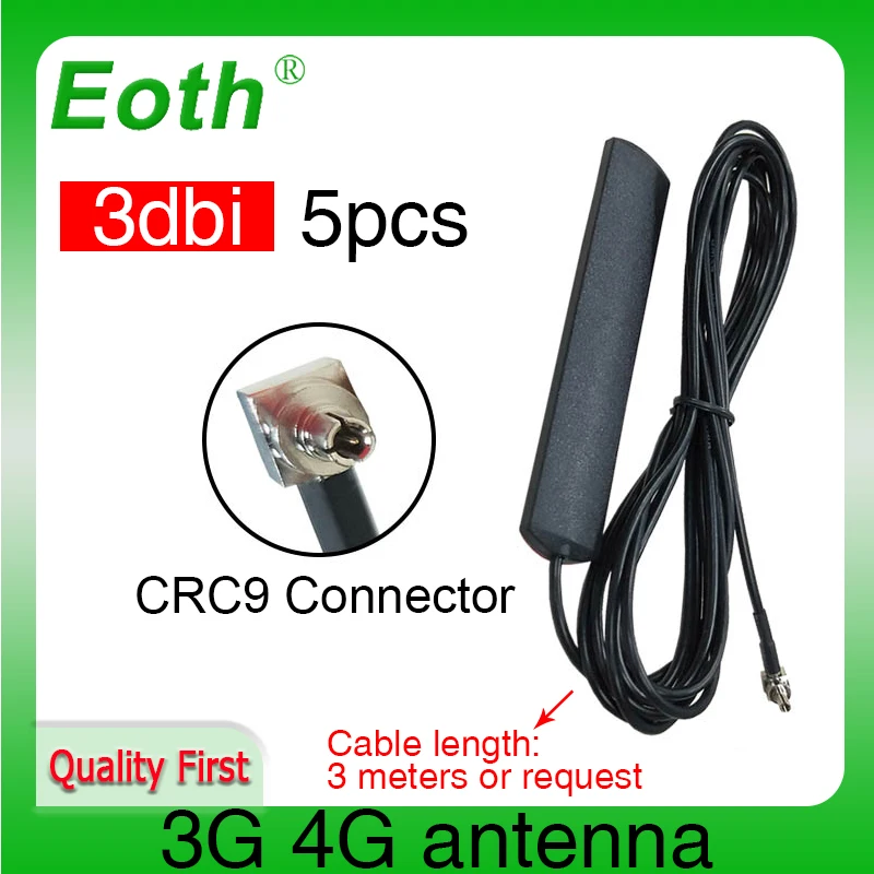 Eoth 5pcs  4G lte antenna 3dbi  CRC9 Connector Plug antenne router 21cm ipex 1 SMA female pigtail Extension Cable