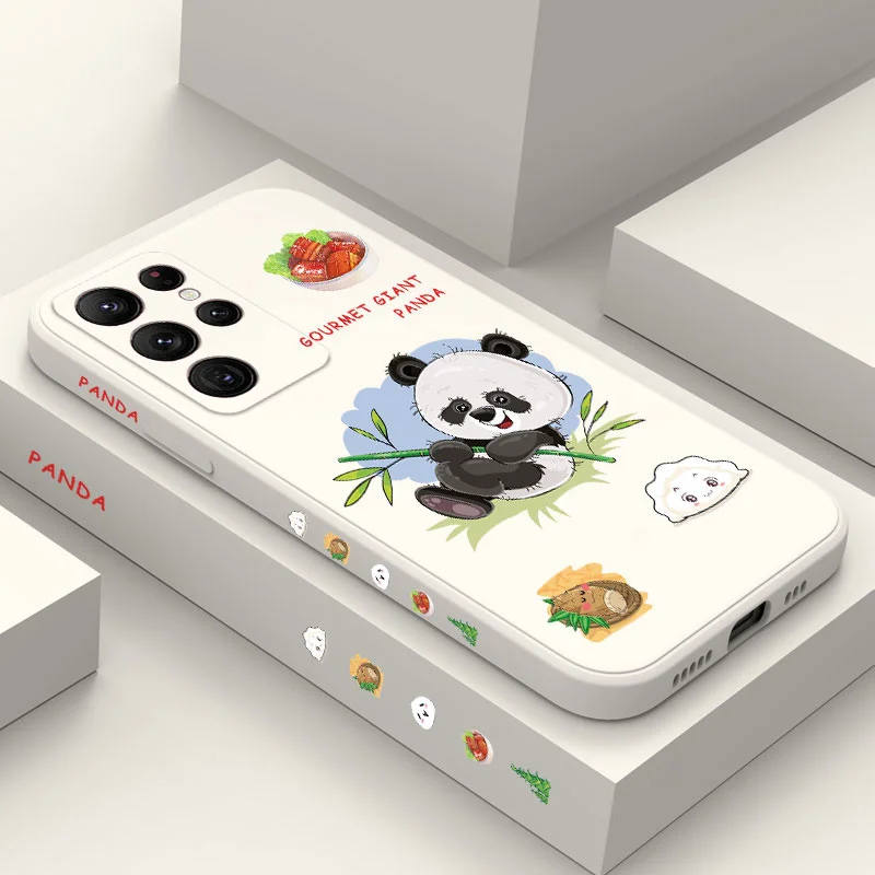 

Cute Panda Phone Case For Samsung Galaxy S22 S21 S20 Ultra Plus FE S10 S9 S10E Note 20 ultra 10 9 Plus Cover