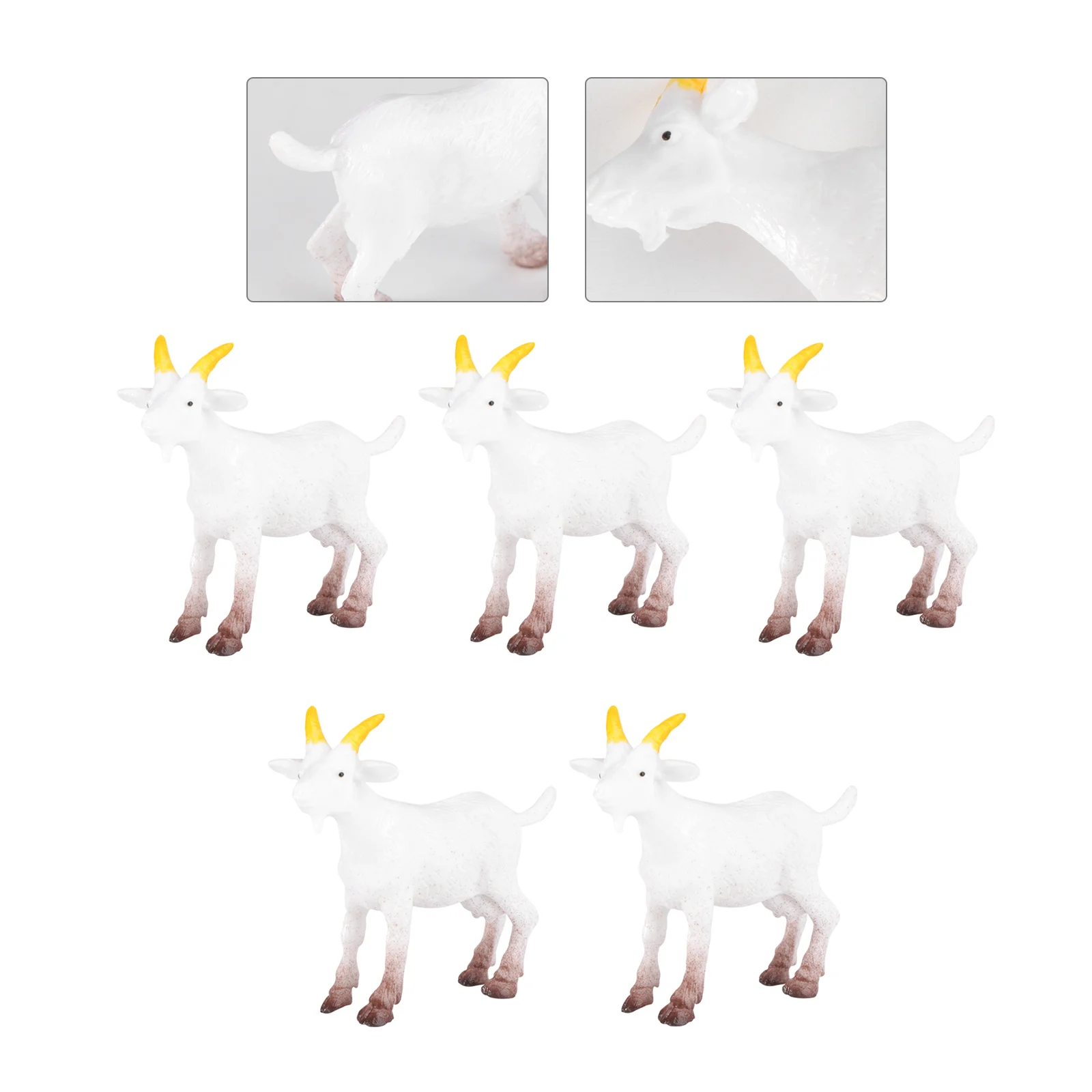 

Animal Sheep Farm Party Decor Goats Statue Figurines Figurine Barn Model Toys Sculpture Supplies Birthday Zoo Miniature Toy Goat