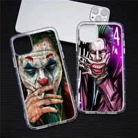 funny joker phone case transparent for iphone 13 12 11 pro max mini xs max 8 7 plus x se 2020 xr cover