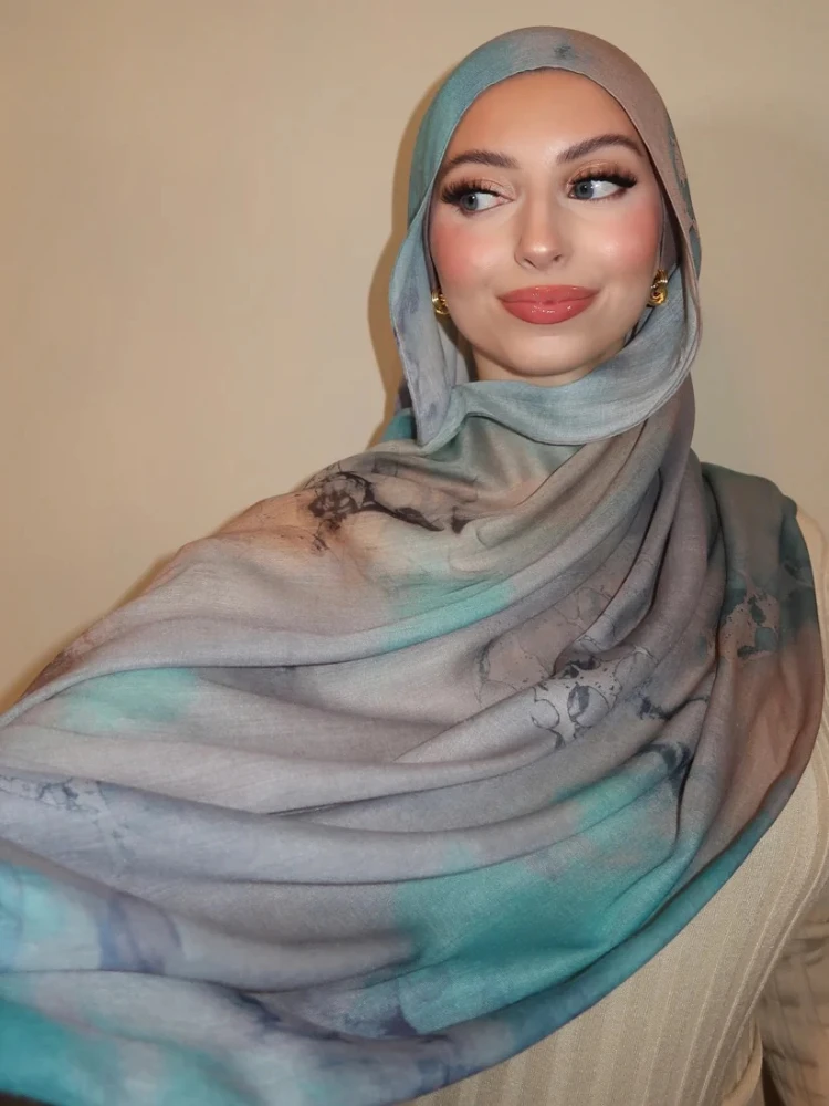 Yeni kadın Suluboya Başörtüsü Eşarp Bandana Kafa Bandı Vintage Lüks Plaj 180 cm Uzun Mendil Bohemia Müslüman Aksesuarları