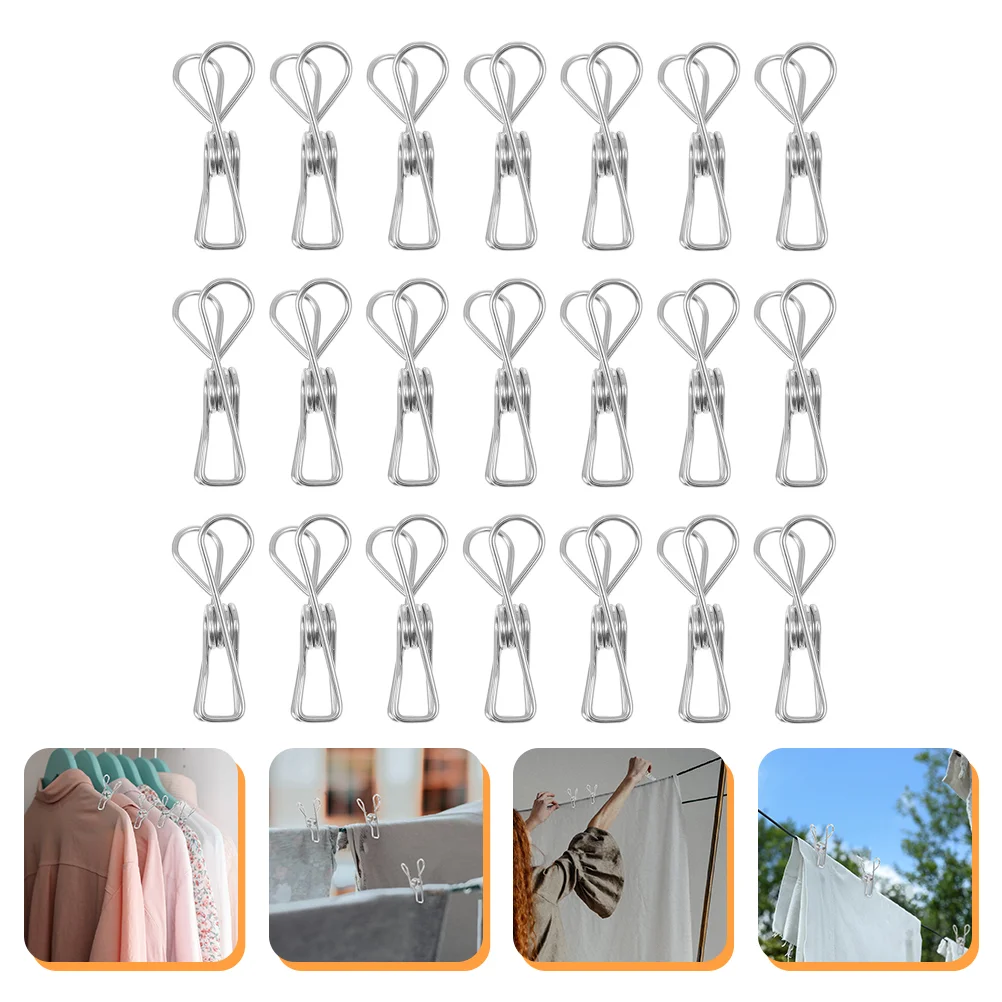 

40 Pcs Stainless Clothes Pegs Hanging Clothing Pin Clothes Clips Clothespins