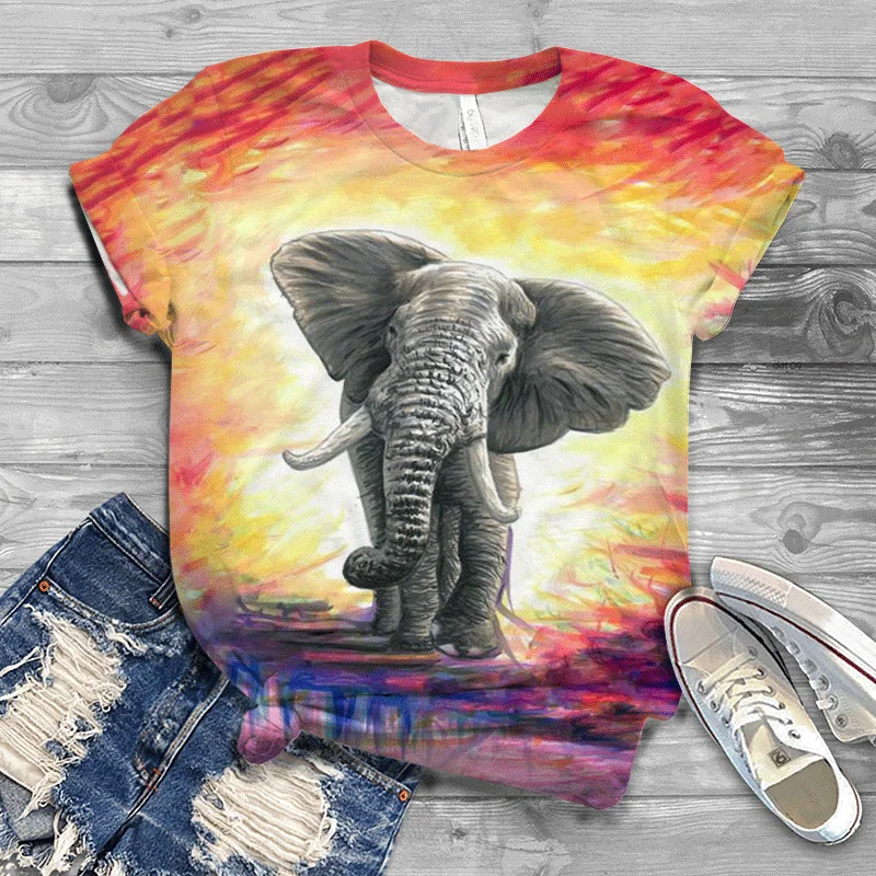 

Cute Printed 3D T-shirt for Women Summer Hot Women's T-shirt Casual Hip Hop Streetwear Harajuku Short Sleeve T-shirt M