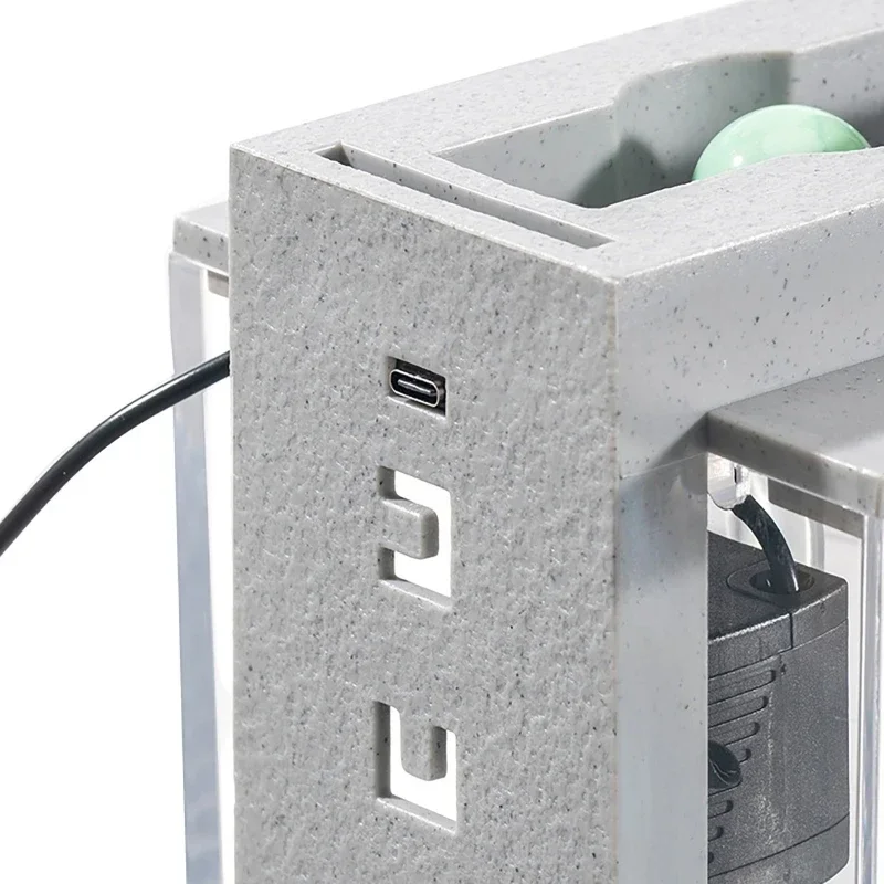 Фото Набор для аквариума, встроенный кислородный бар, USB-фильтр с световой полосой, многофункциональный офисный настольный домашний декор, украшения №5