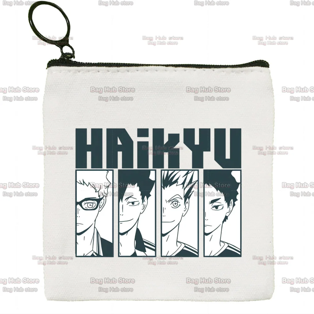Oya Oya Oya Haikyuu Kuroo Anime Bokuto Volleyball Mini Coin Purse Small Bag Cute Canvas Coin Purse Bag