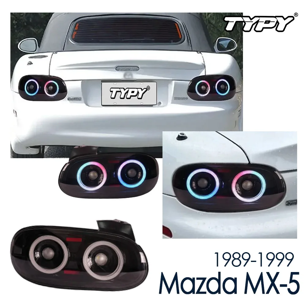 Фото TYPY автомобильные задние фонари для Mazda MX-5 RGB LED 1989-1999 задние фонари Стайлинг динамические линзы указателя поворота автомобильные аксессуары в сборе №1