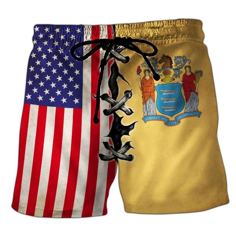 Мужские купальники шорты американский флаг 3d-доска для серфинга короткие