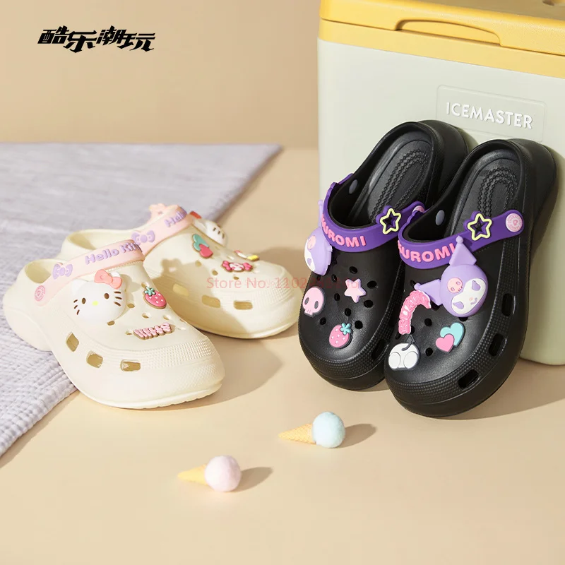 

Anime Kuromi Hello Kitty Plush Crocs Kawaii Winter Slipper Sanrioed Cute Home Outside Soft Convenient Lovely Kids Birthday Gifts