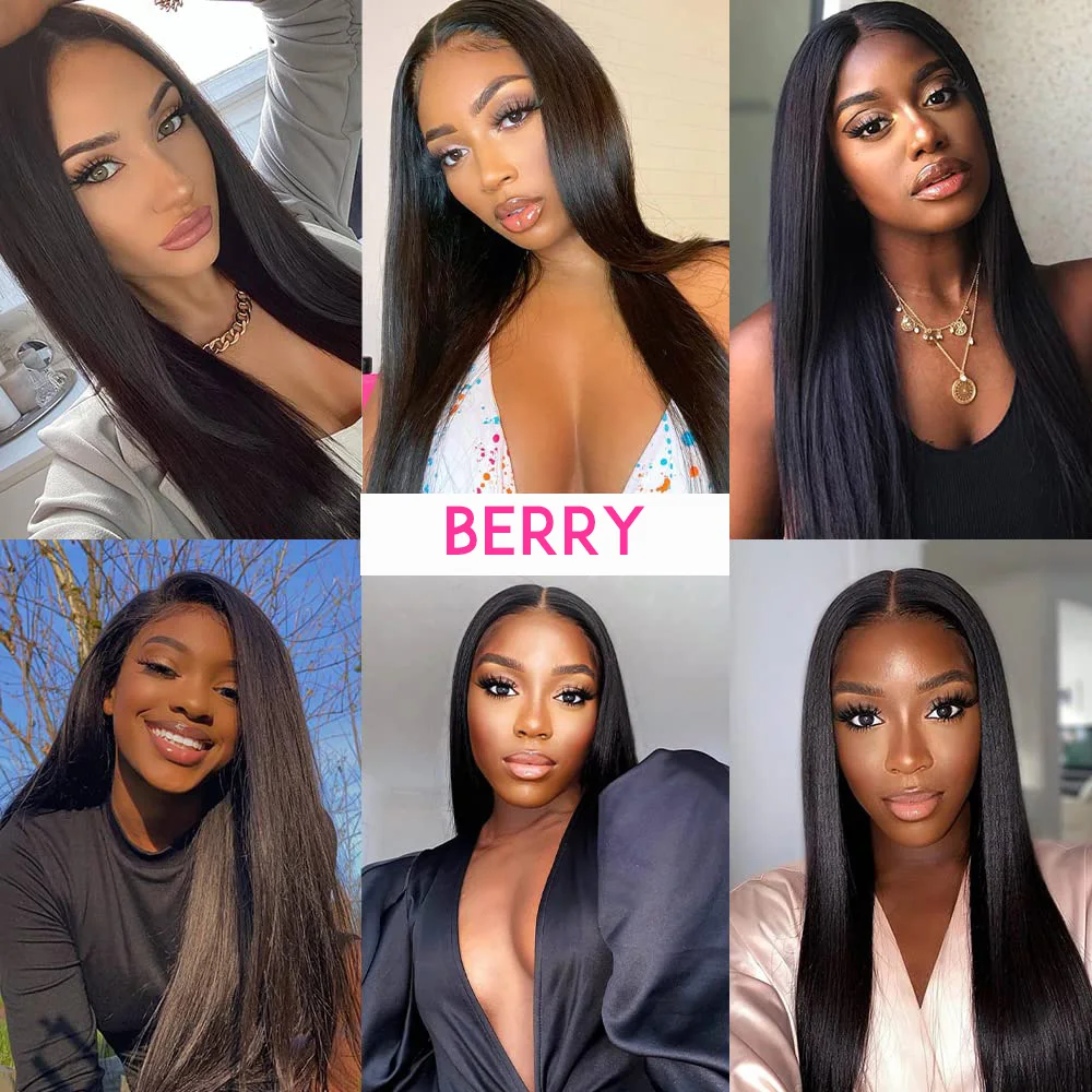 13x4 Straight Lace Front Wig Brazilian Human Hair Lace Frontal Wigs for Women 180% Preplucked with Baby Hair Natural Amplitude