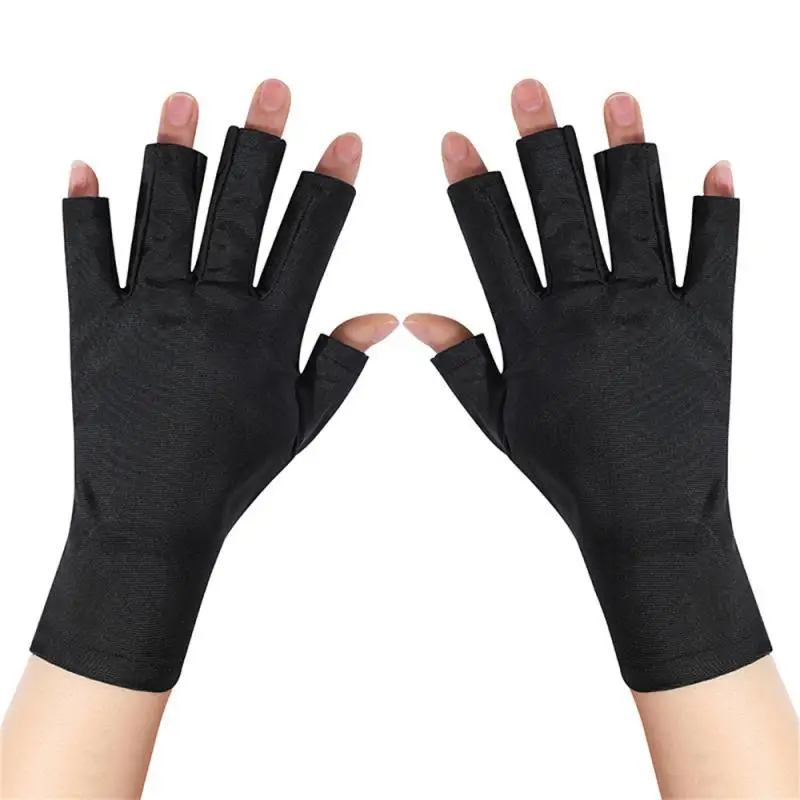 

Special Gloves For Nail Enhancement Black Sunscreen Radiation Uv Protection Black Gloves Fingerlight As A Nail Protection Tools