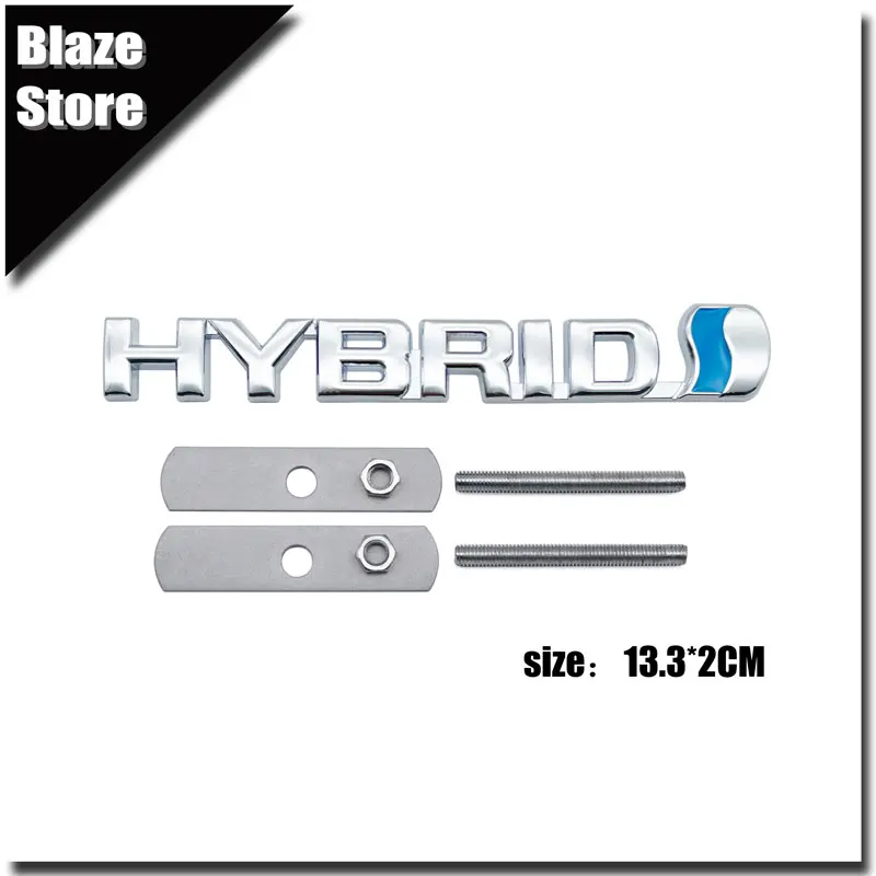 

Гибридная металлическая наклейка на заднюю дверь автомобиля, 3D металлический боковой логотип автомобиля для RAV4 Prius Corolla highlander Camry Levin CHR Avalon Alphard