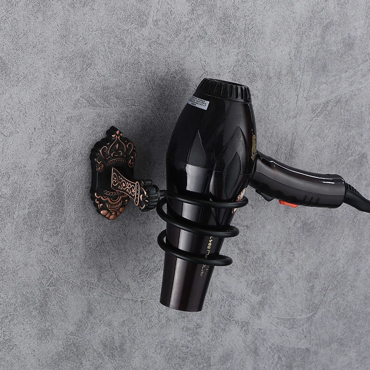 

Hairdryer Holder Holder Aluminum Antique Bathroom Shelf Storage Wall Shelf Mounted Organizer Spiral Stand Bathroom Accessories