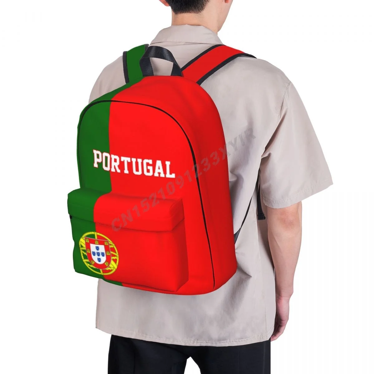 Рюкзак унисекс с португальским флагом школьный ранец стежком сумка-мессенджер