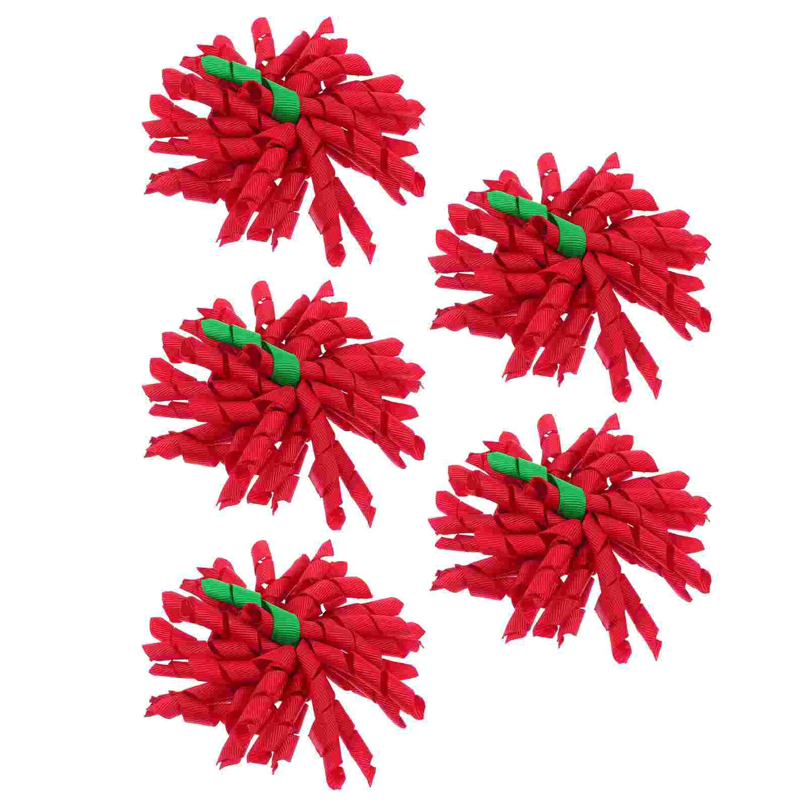 

5pcs Xmas Hairpins Curly Korker Bow Hair Clip Holiday Hair Clips Korker Hair Clips Christmas Hair Bow Accessories