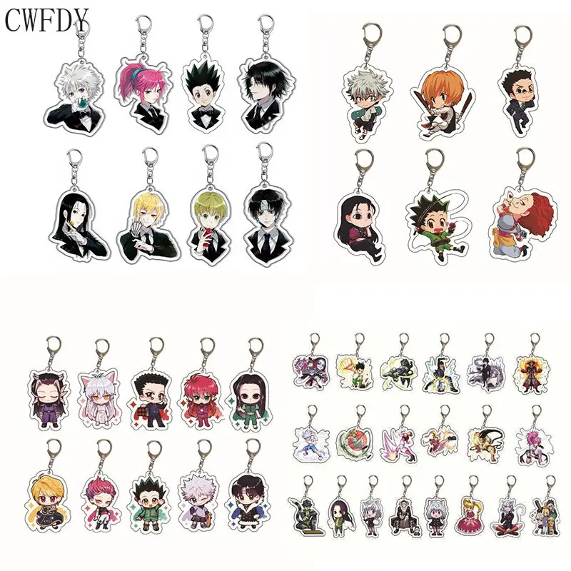 

20pcs Anime Hunter X Hunter Charm Keychain Gon Freecss Killua Zoldyck Kurapika Leorio Figures Acrylic Pendant Key Chain Gifts