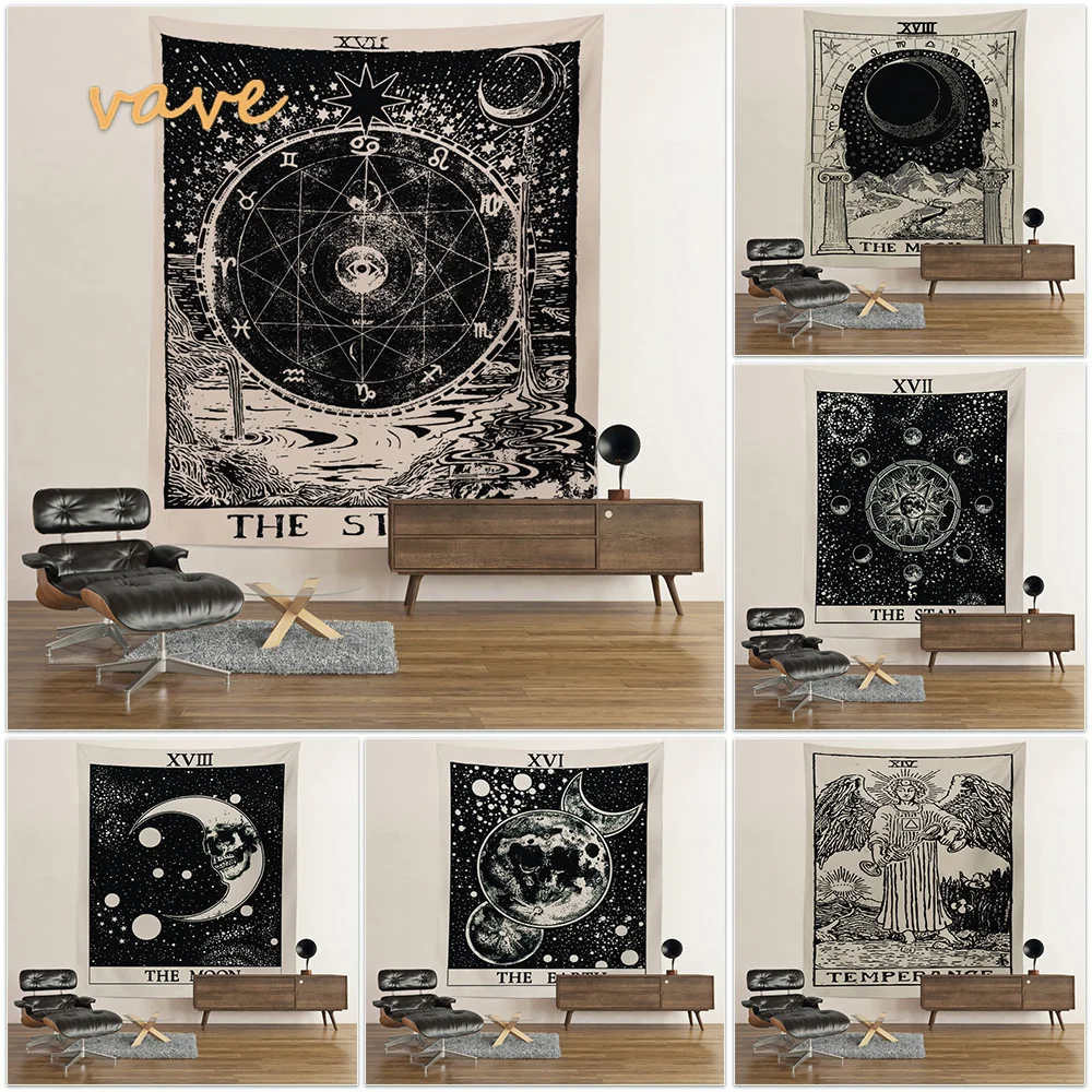 Гобелен с карточками Таро настенный богемный тканевый большой гобелен в стиле