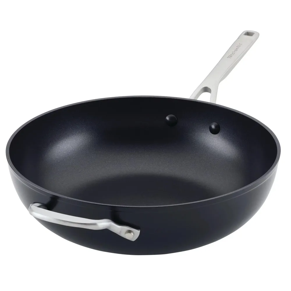

Hard-Anodized Induction Nonstick Stir Fry Pan / Wok with Helper Handle, 12.25-Inch, Matte Black，free shipping